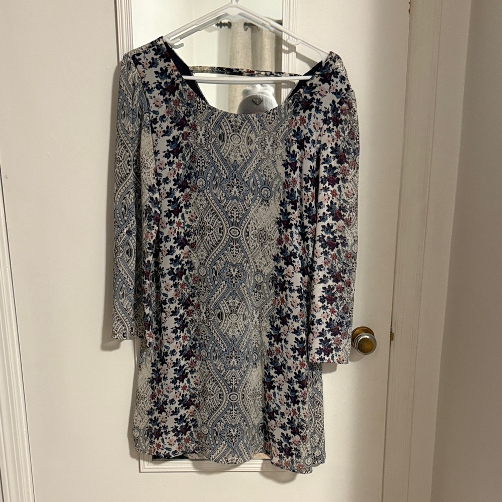 Speechless Navy and Cream Floral Dress